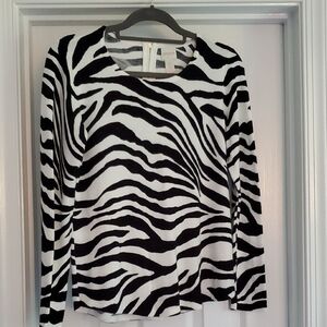 Chico's Black and White Zebra Print Sweater